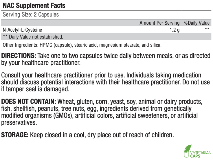 NAC Supplement Facts