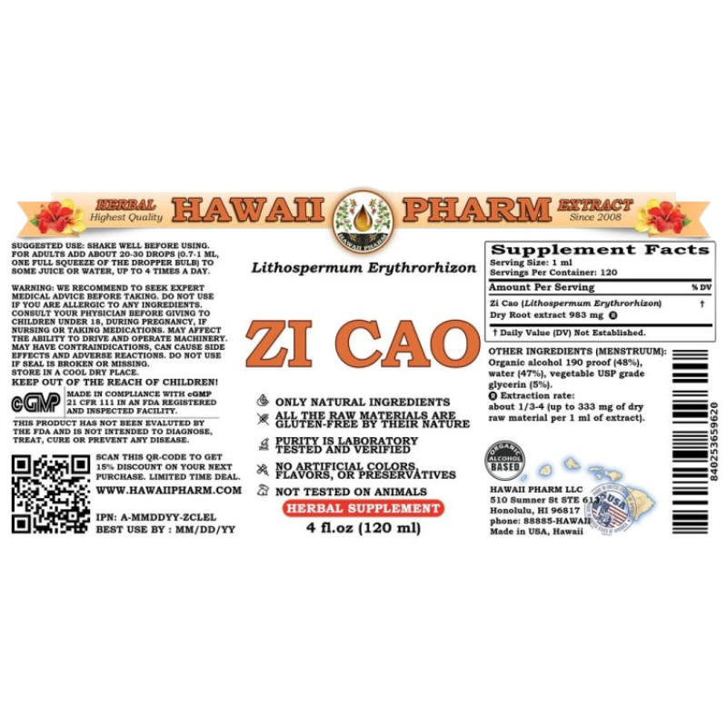 Zi Cao (Lithospermum Erythrorhizon) Tincture, Dried Root Liquid Extract